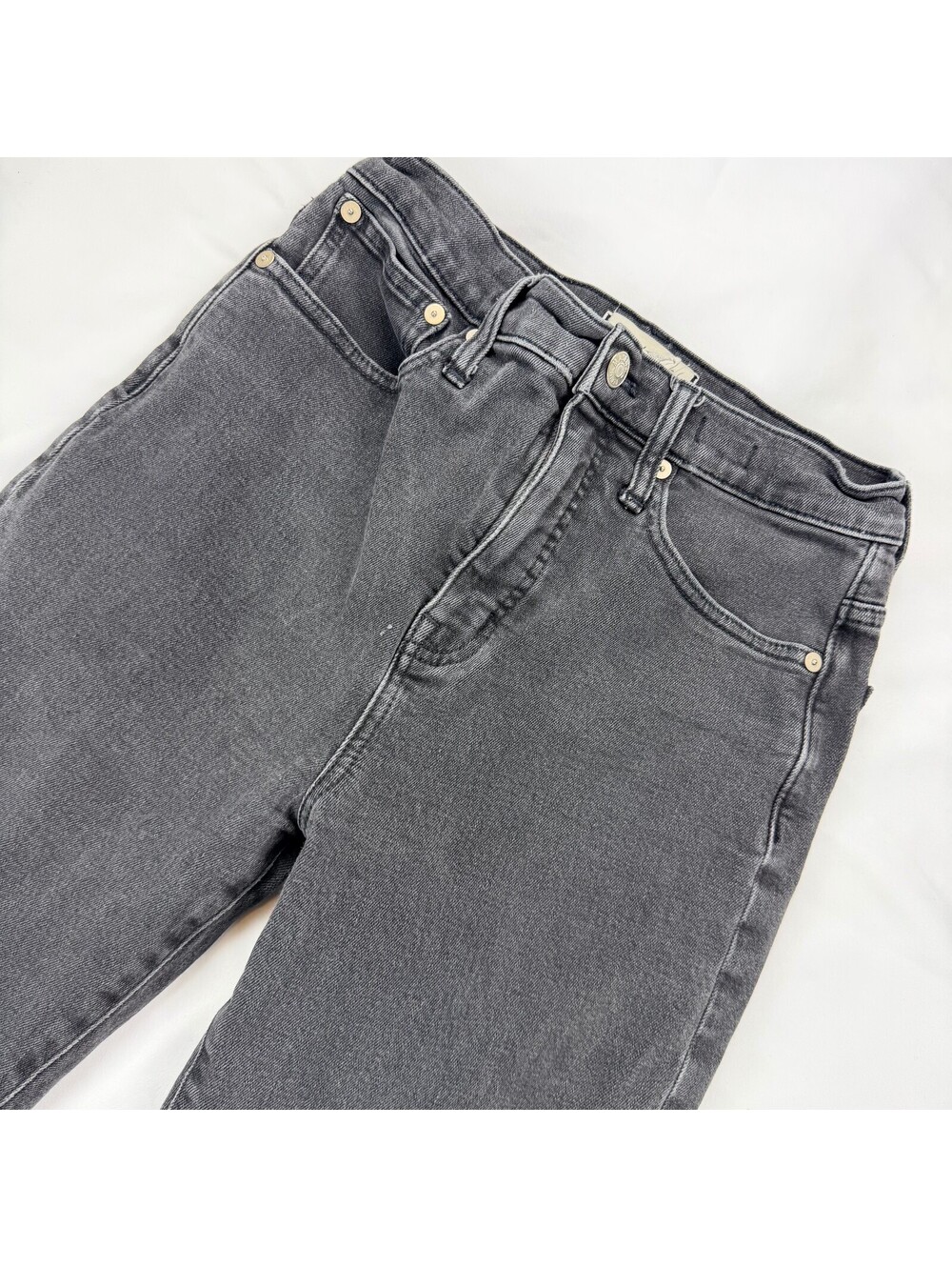 Madewell Classic Straight Jeans 26 Lunar Wash Black High Rise Crop J2054